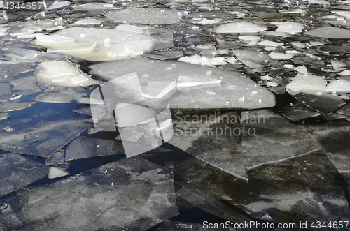 Image of ice-field on the lake in winter