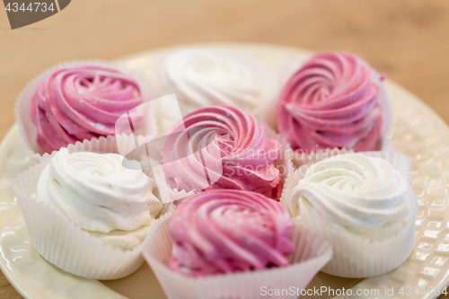 Image of zephyr or marshmallow dessert on plate