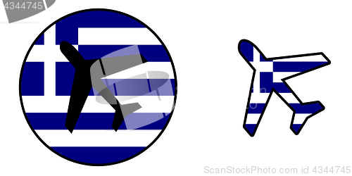 Image of Nation flag - Airplane isolated - Greece