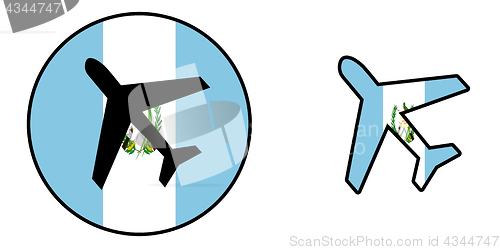 Image of Nation flag - Airplane isolated - Guatemala