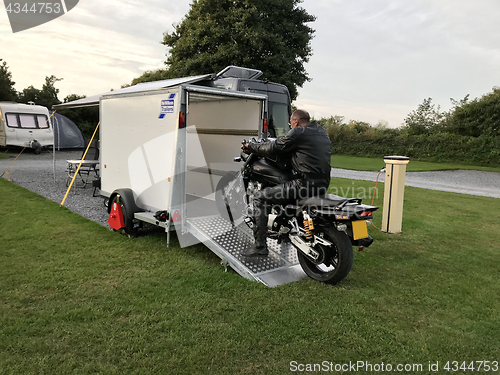 Image of Motorbike and Secure Trailer