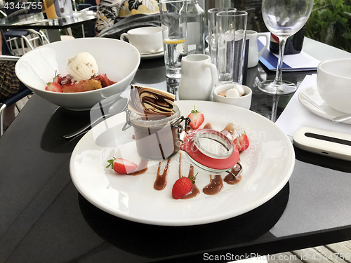 Image of Salted Chocolate Caramel and Strawberry  Dessert