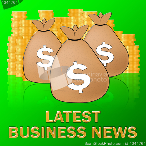 Image of Latest Business News Means Commercial Journalism 3d Illustration