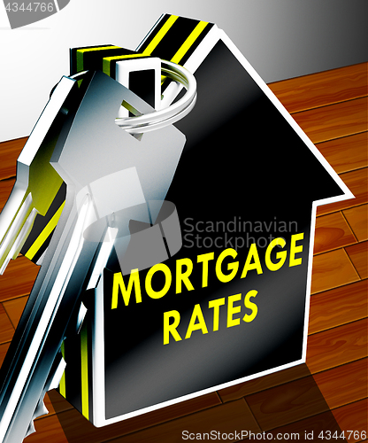 Image of Mortgage Rates Indicating Home Finance 3d Rendering