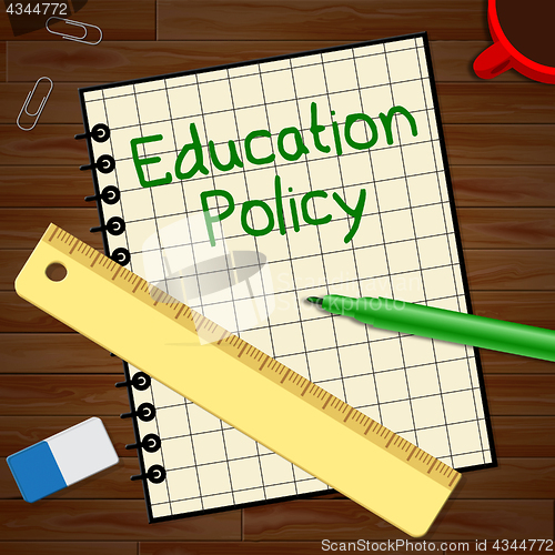 Image of Education Policy Represents Schooling Procedure 3d Illustration