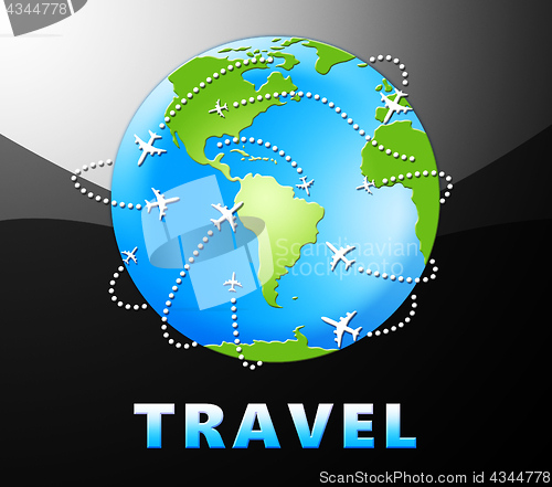 Image of Travel Globe Indicates Tours And Trips 3d Illustration