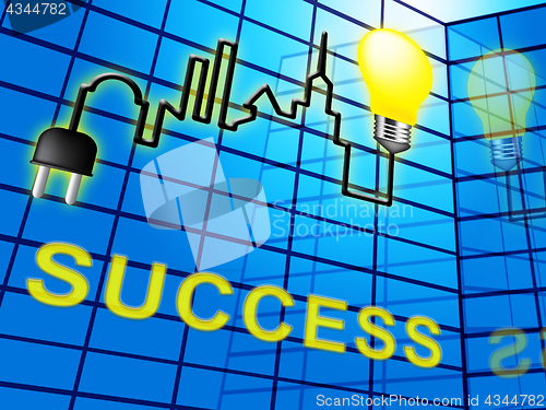 Image of Success Lightbulb Indicates Successful Progress 3d Illustration
