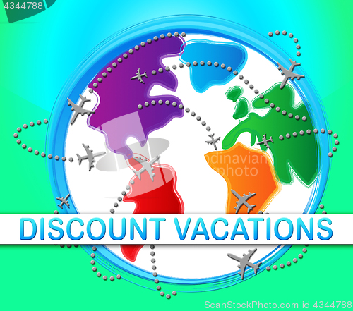 Image of Discount Vacations Showing Promo Vacation 3d Illustration