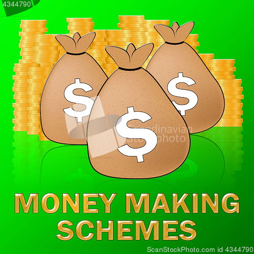 Image of Money Making Schemes Means make Dollars 3d Illustration