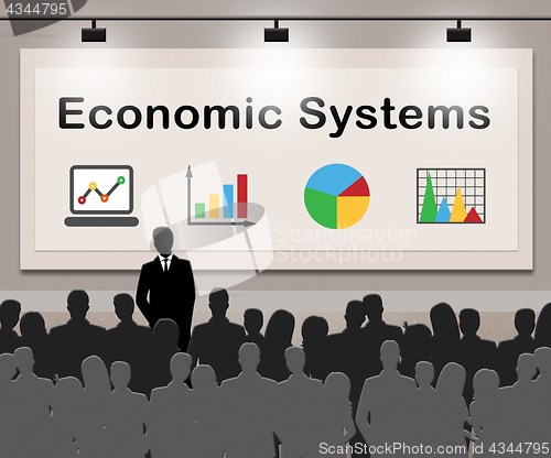 Image of Economic Systems Means Financial Network 3d Illustration