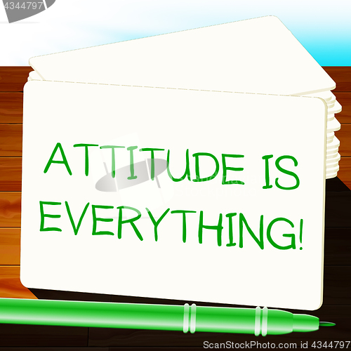 Image of Attitude Is Everything Shows Happy Positive 3d Illustration