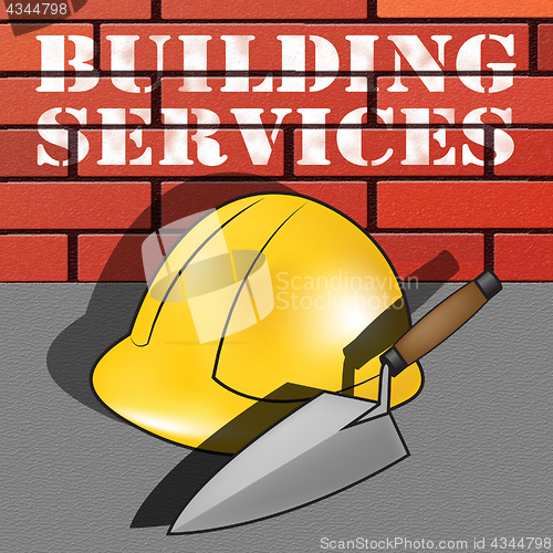 Image of Building Services Represents Construction Work 3d Illustration