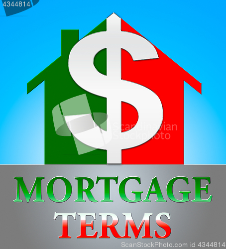 Image of Mortgage Terms Representing Housing Loan 3d Illustration