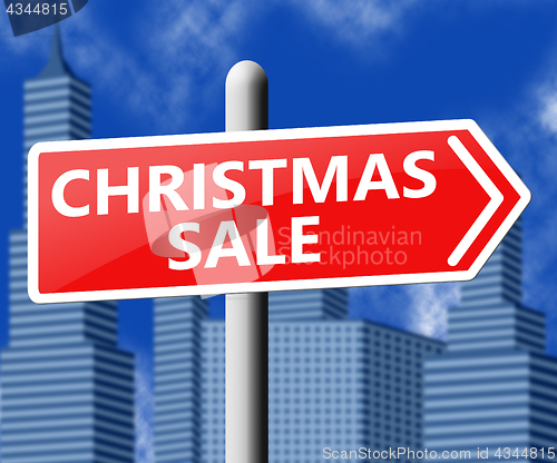 Image of Christmas Sale Showing Xmas Discounts 3d Illustration