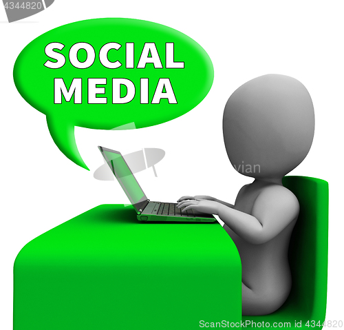 Image of Social Media Meaning Online Posts 3d Rendering