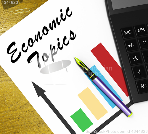 Image of Economic Topics Meaning Economical Subjects 3d Illustration