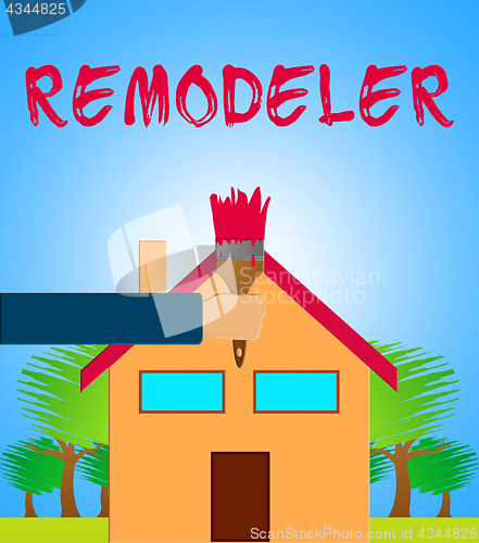 Image of Home Remodeler Means House Remodeling 3d Illustration