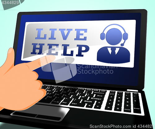 Image of Live Help Shows Immediate Help 3d Illustration