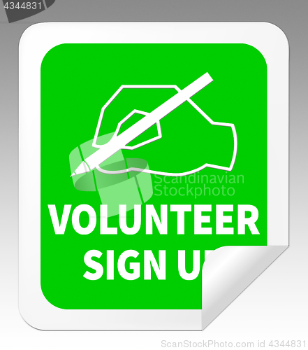 Image of Volunteer Sign Up Showing Register 3d Illustration