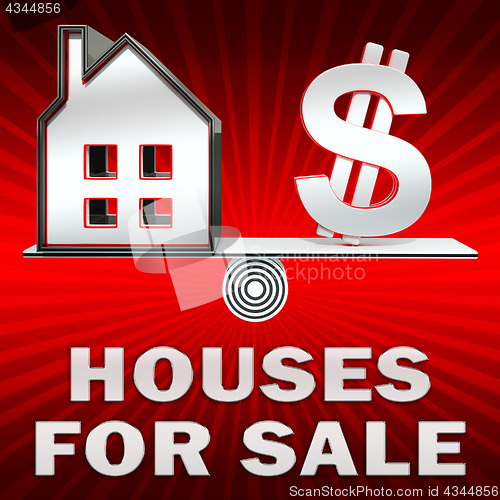 Image of Houses For Sale Displays Sell House 3d Illustration