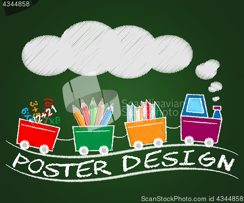 Image of Poster Design Means Creative Billboard 3d Illustration