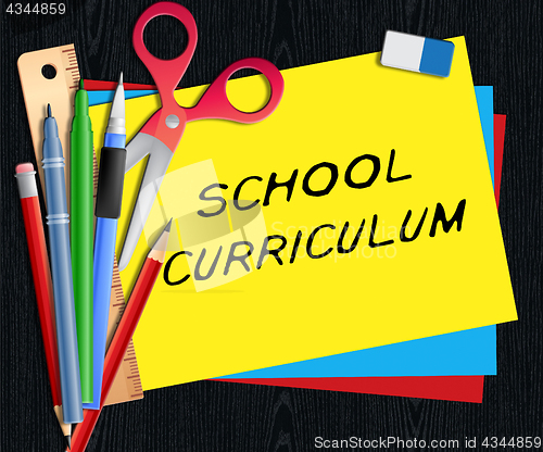 Image of School Curriculum Shows Education Courses 3d Illustration