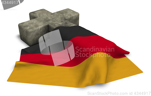 Image of christian cross and flag of germany - 3d rendering