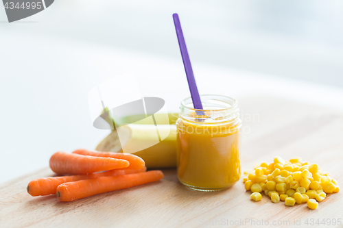 Image of puree or baby food with fruits and vegetables