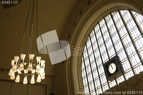 Image of clock at the central station in Helsinki