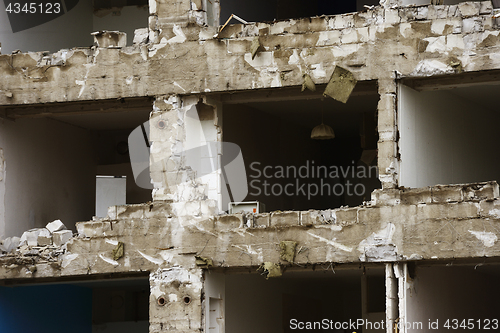 Image of concrete house for demolition without windows