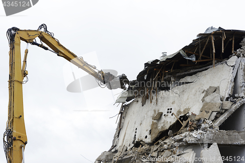 Image of concrete house for demolition without windows 