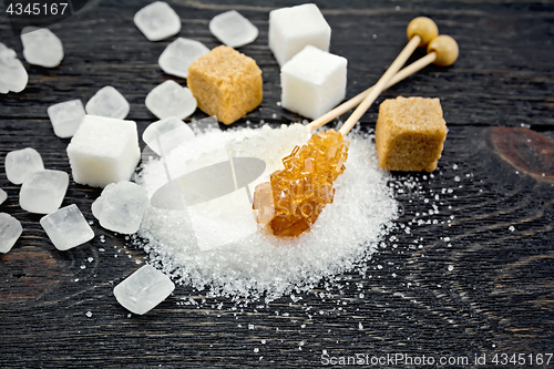 Image of Sugar white and brown crystal on board