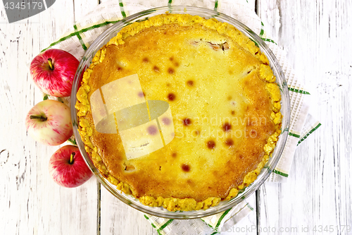 Image of Pie apple with sour cream on board top