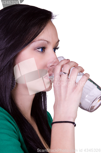 Image of Beautiful Girl Drinking Water