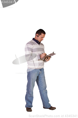 Image of Casual Businessman With a Clipboard