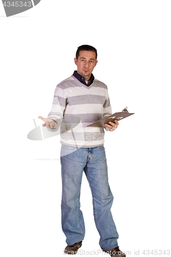 Image of Casual Businessman With a Clipboard