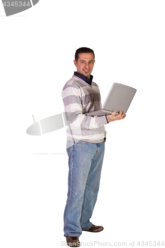 Image of Businessman Posing with his Laptop