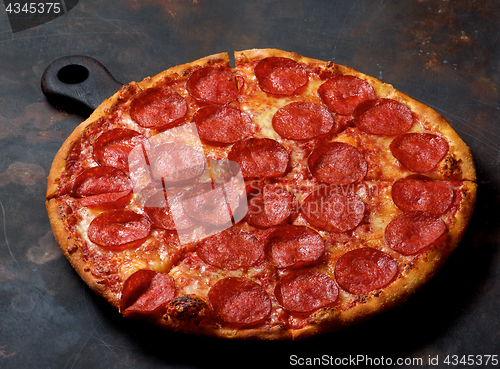 Image of Freshly Baked Pepperoni Pizza