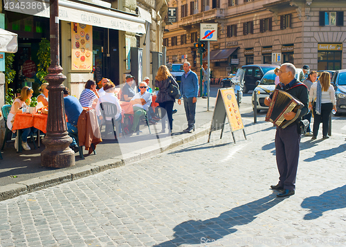 Image of Rome street musician, Italy