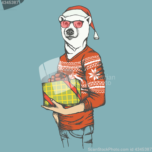 Image of White polar bear vector illustration