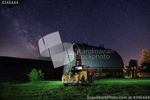 Image of Star Trail Night Time Lapsed Exposure in Palouse Washington