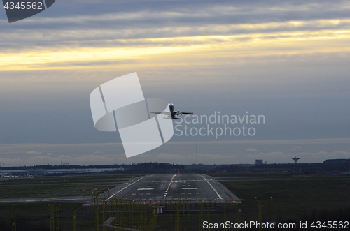 Image of takeoff aircraft at the airport