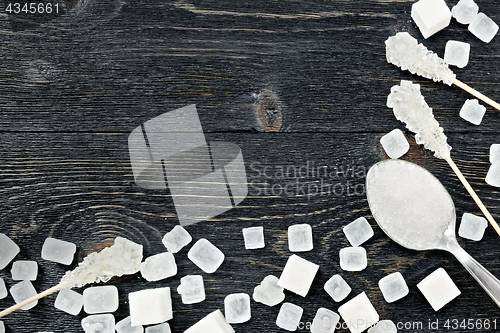 Image of Sugar white on black board frame