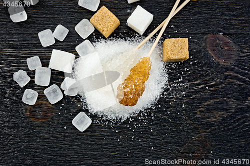 Image of Sugar white and brown crystal on board top