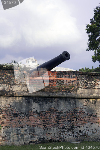 Image of Wall and gun