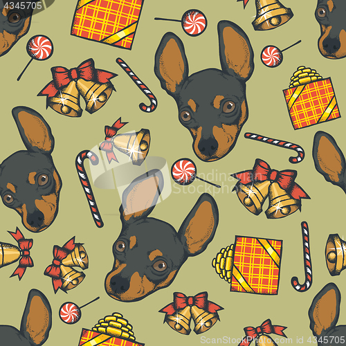 Image of Year of the dog vector seamless pattern
