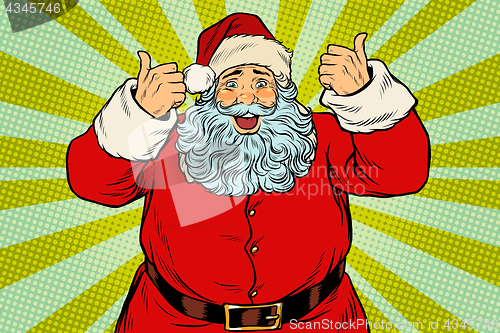 Image of Thumb up happy Santa Claus