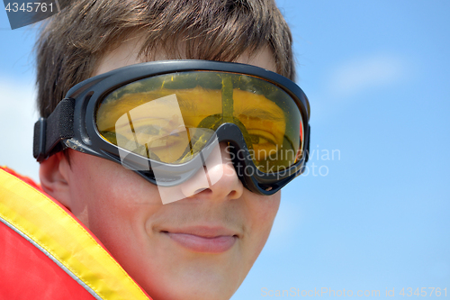 Image of teen boy with  goggles