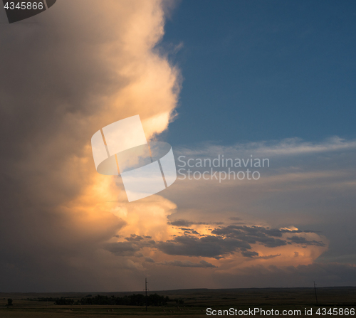 Image of Storm Cloud Gaining Strength Rural Landscape Wyoming Nebraska