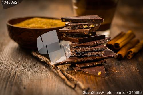 Image of Baking ingredients with chocolate